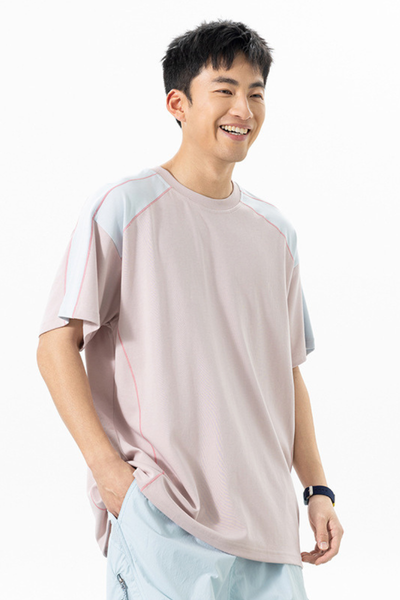 Men's Summer Street Quick Dry Colorblock Loose Cooling Tee