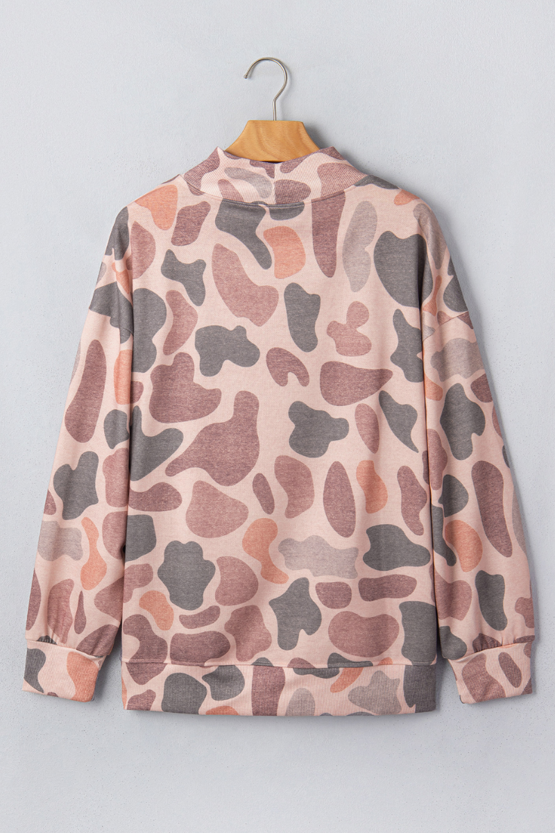 Women Fall Clothing Western Camo Mock Neck Sweatshirt