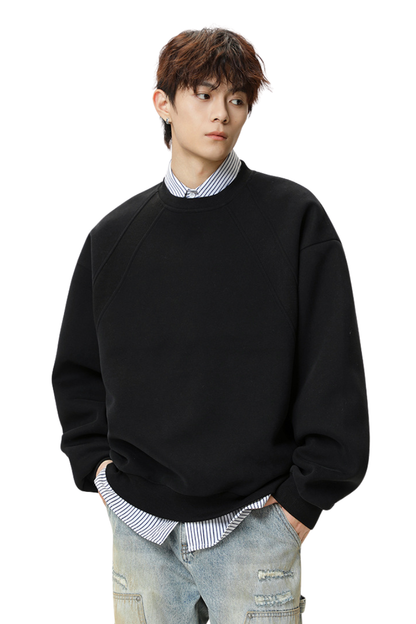 Men's Heavy Jersey Boxy Patchwork Retro Sweatshirt