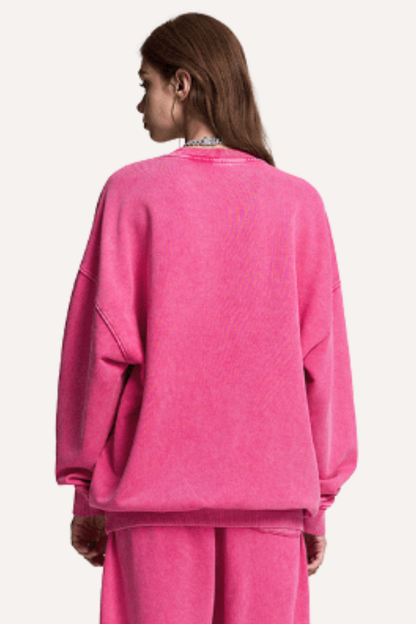 Unisex Winter 420g Retro Snow Washed Loose Sweatshirt