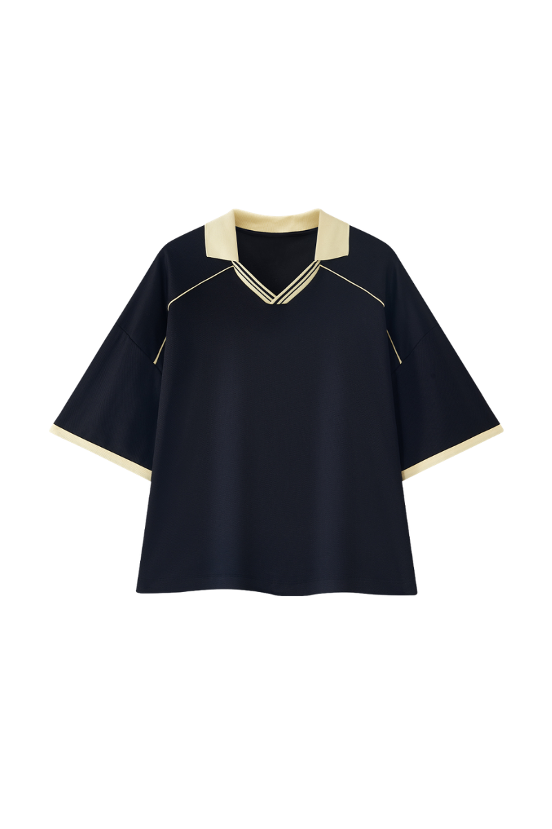Men's Summer Colorblock Cooling Quick Dry Boxy Polo