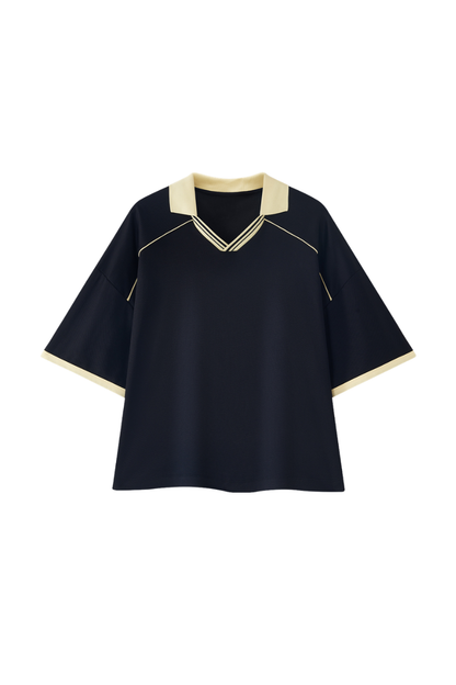 Men's Summer Colorblock Cooling Quick Dry Boxy Polo