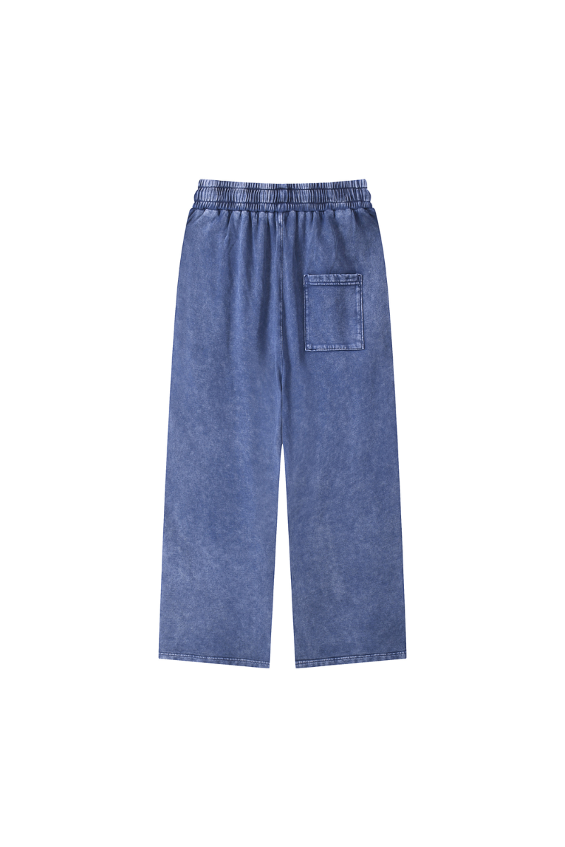 Men All Season Vintage Wax Washed Straight Sweatpants