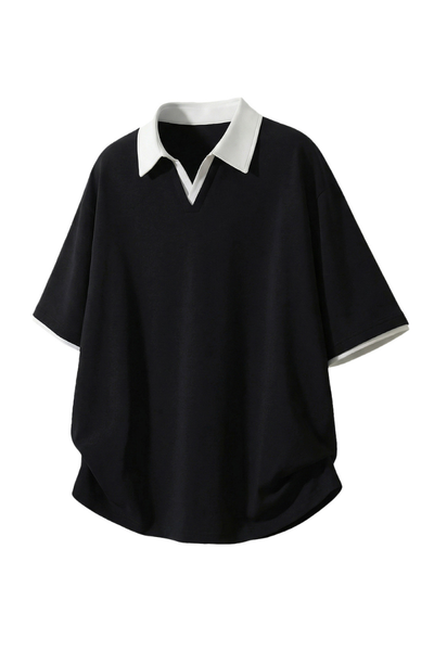 Men's Summer Colorblock MockLayer Seagull Retro Polo