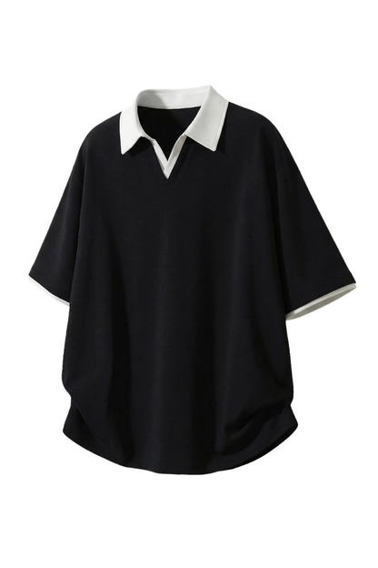 Men's Summer Colorblock MockLayer Seagull Retro Polo