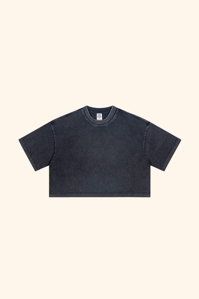 Women's Spring Summer 230g Washed Oversized Cropped Tee