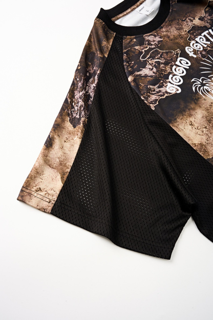 Men's Breathable Side Mesh Panelled Trendy Print T-Shirt