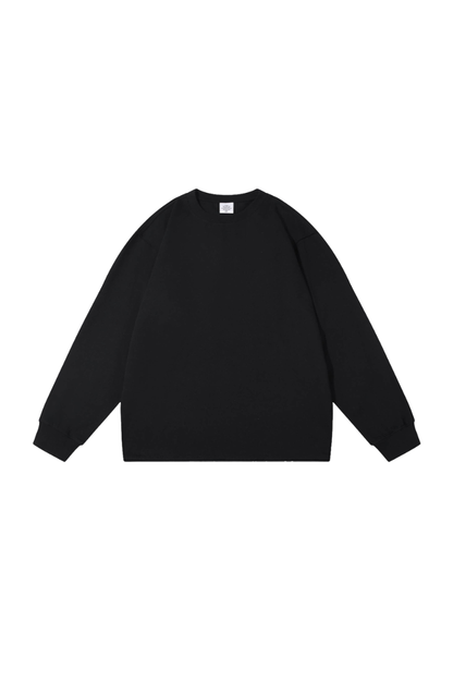 Men's Vintage Raw Hem Loose Drop Shoulder Long Sleeve Tee