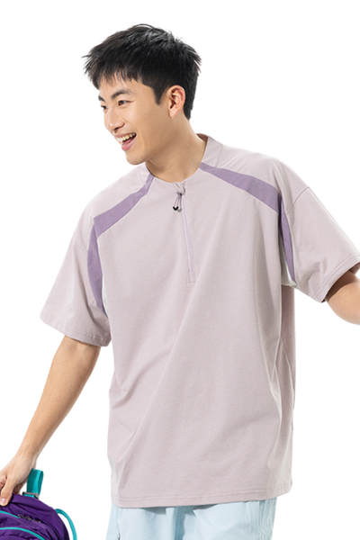 Men's Summer Outdoor Mint Half Zip Quick Dry Tee