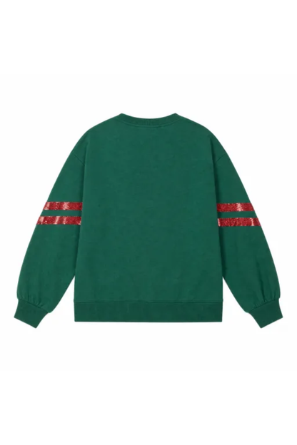 Women Fall Clothing Christmas Sequin Applique Sweatshirt