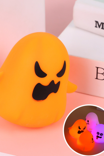 Unisex Fall Halloween Light Up Ghost TPR Squishy Toy