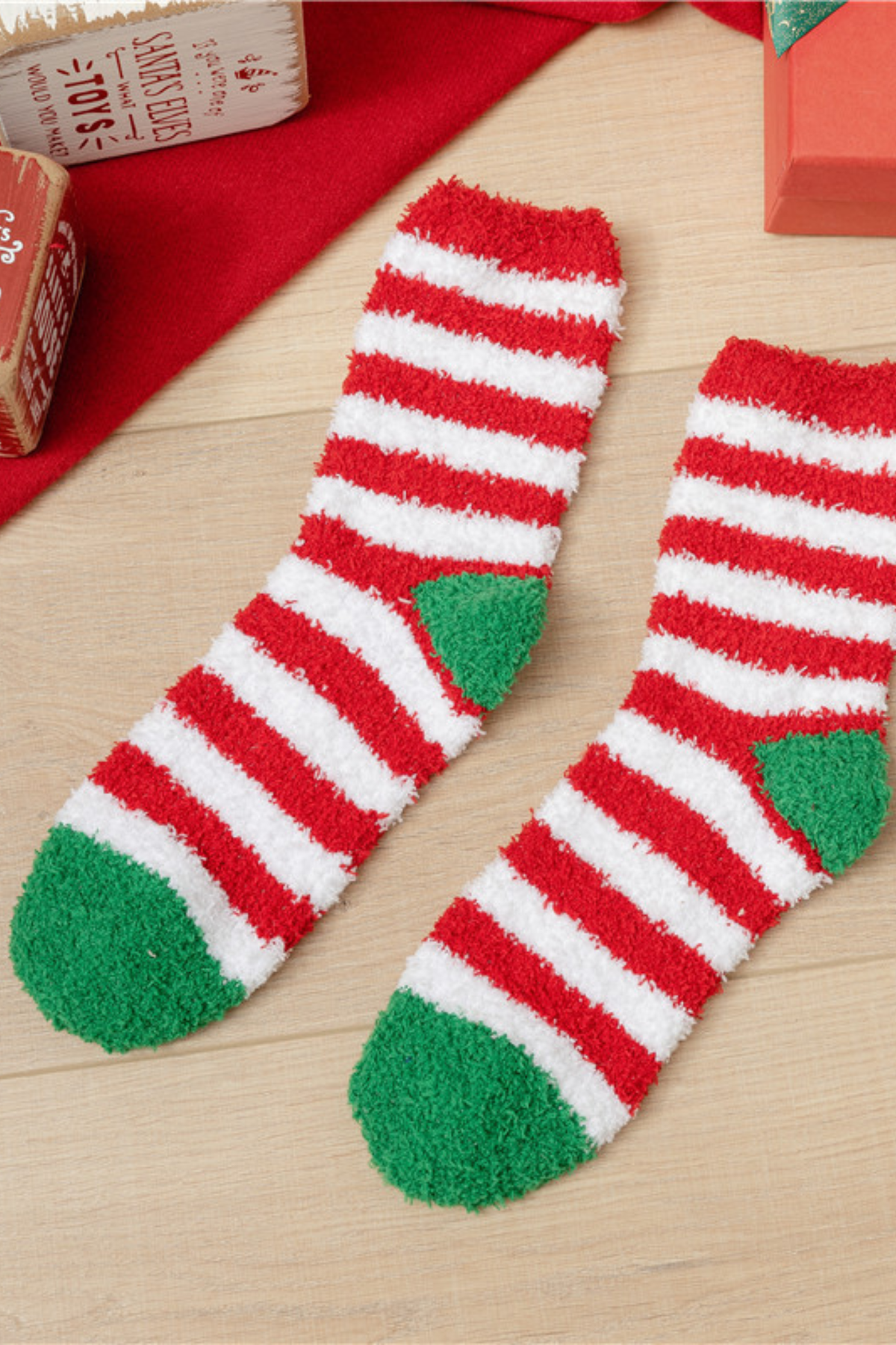 Women's Christmas Coral Fleece Santa Elk Tree Mid Calf Socks