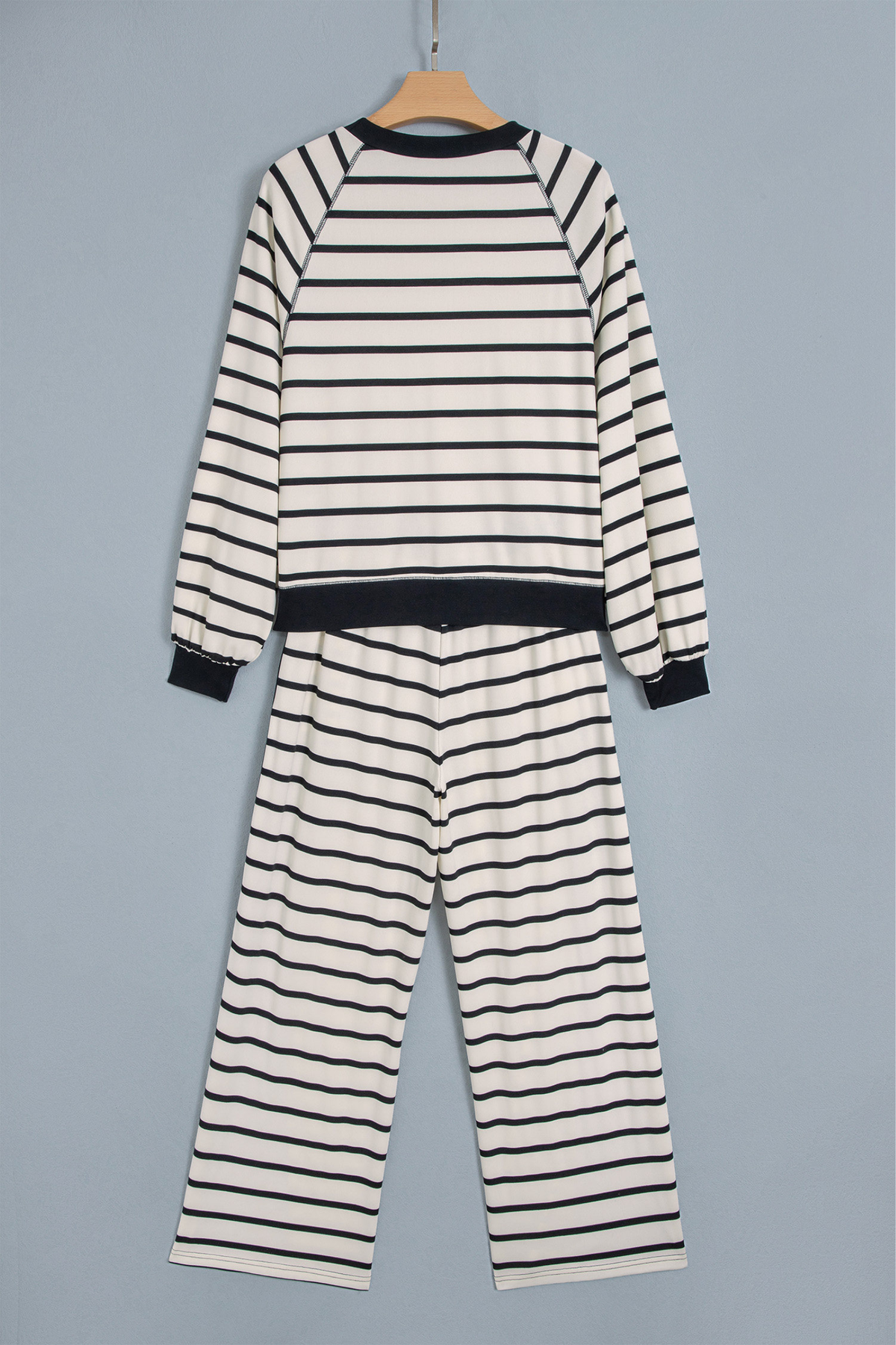 Women's Fall Striped Colorblock Drawstring 2 Piece Set