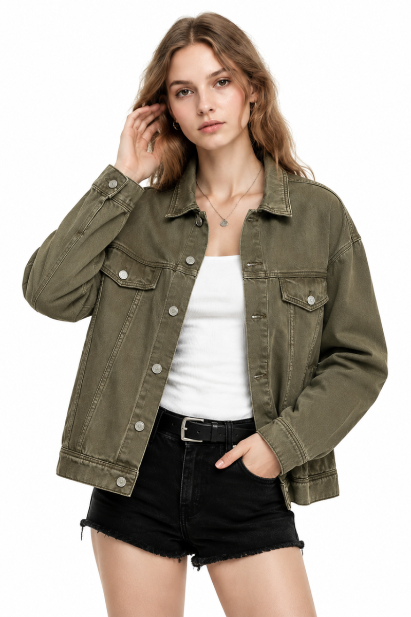 Women's & Unisex Oversized Washed Denim Jacket