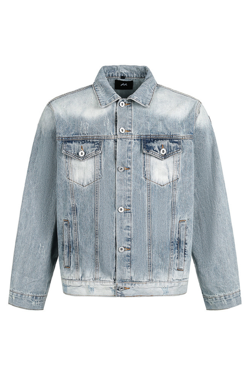 Unisex American Retro Washed Denim Loose Cleanfit Jacket