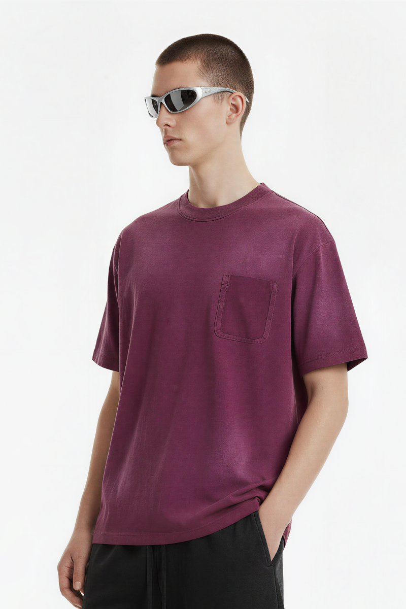 Men's Cotton Streetwear Washed Distressed T-shirt