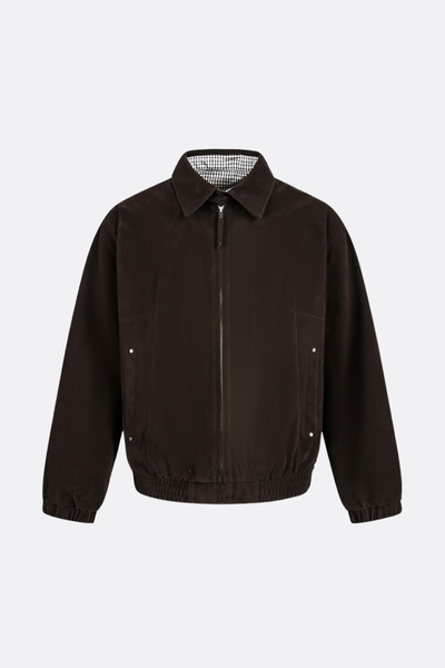 Unisex Spring Check Patchwork Barn Cleanfit Cropped Jacket
