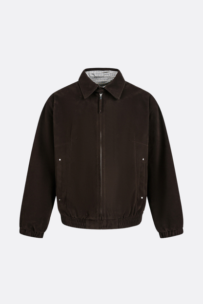 Unisex Spring Check Patchwork Barn Cleanfit Cropped Jacket