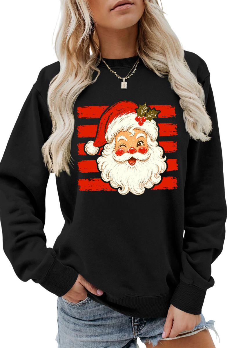 Women Fall Clothing Christmas Santa Graphic Sweatshirt