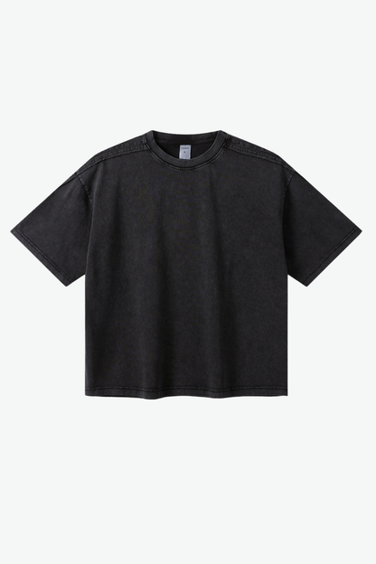 Unisex 275g Cotton Washed Raw Edge Patchwork Sports Tee