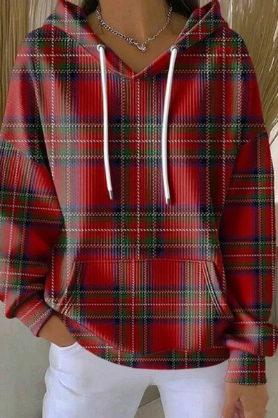 Women Fall Clothing Christmas Santa Ribbed Hoodie