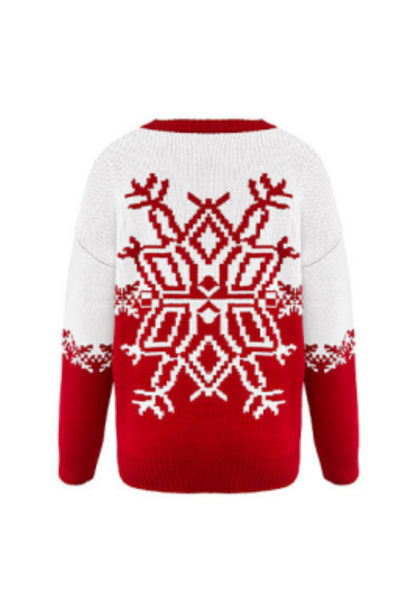 Women Fall Clothing Christmas Nordic Snowflake Sweater
