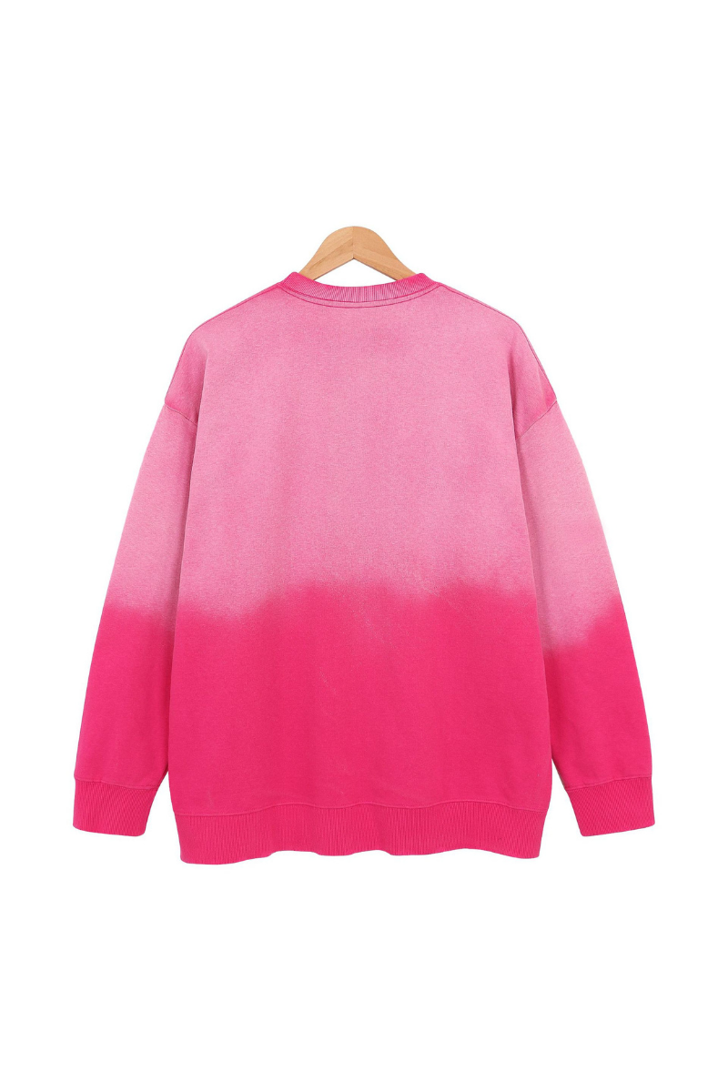 Men Fall Sandblasted Gradient Oversized Sweatshirt