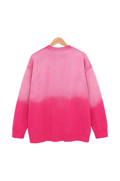 Men Fall Sandblasted Gradient Oversized Sweatshirt