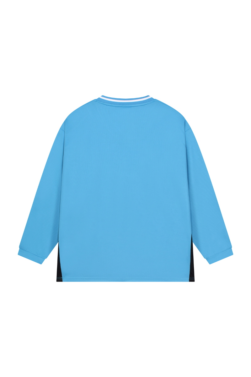 Men Spring Mesh Color Block Long Sleeve Soccer Jersey