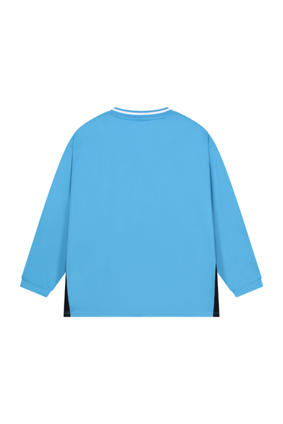 Men Spring Mesh Color Block Long Sleeve Soccer Jersey