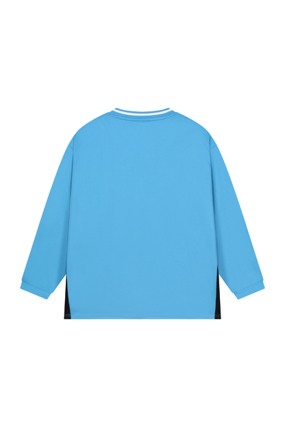 Men Spring Mesh Color Block Long Sleeve Soccer Jersey