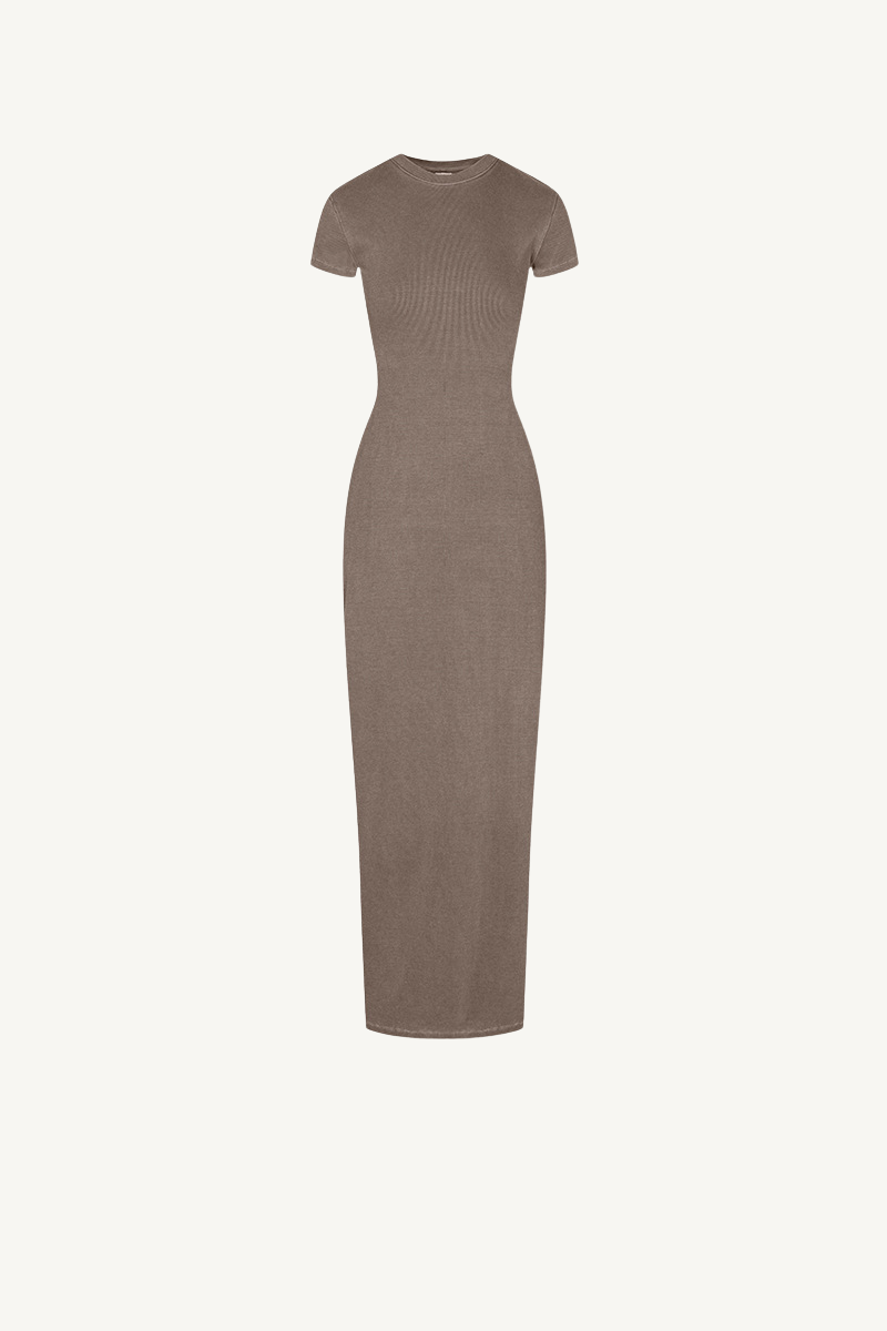 Women's Summer 275g Washed Slim Bodycon Slit Dress