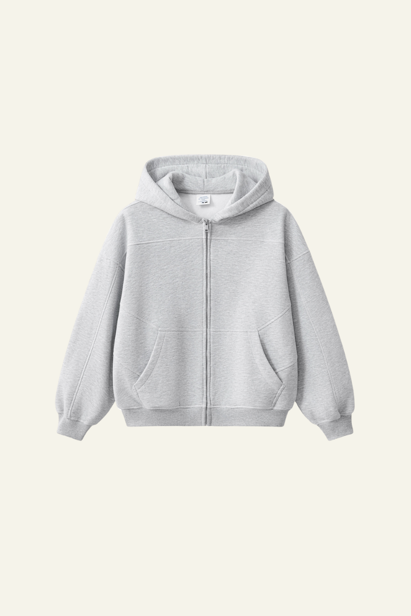 Men's Streetwear Contrast Stitch Hooded Jacket