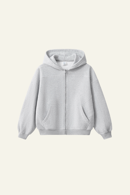 Men's Streetwear Contrast Stitch Hooded Jacket