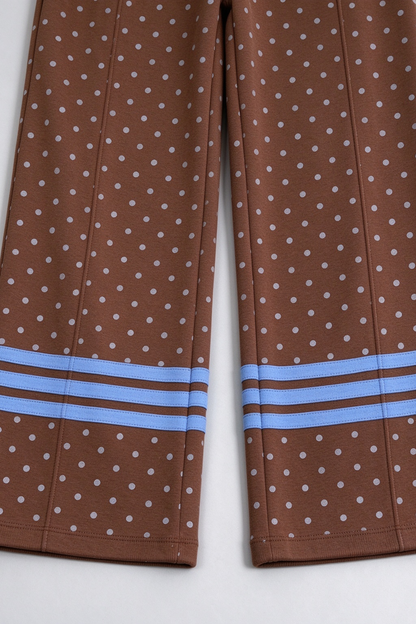 Women's Fall Polka Dot Colorblock Loose 2 Piece Set