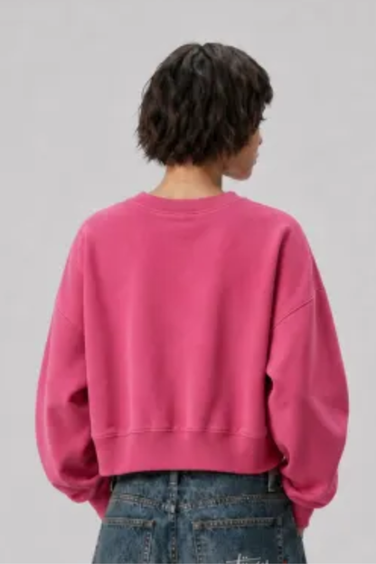 Women's Fall Dazzling-Wash Cropped Crewneck Sweatshirt
