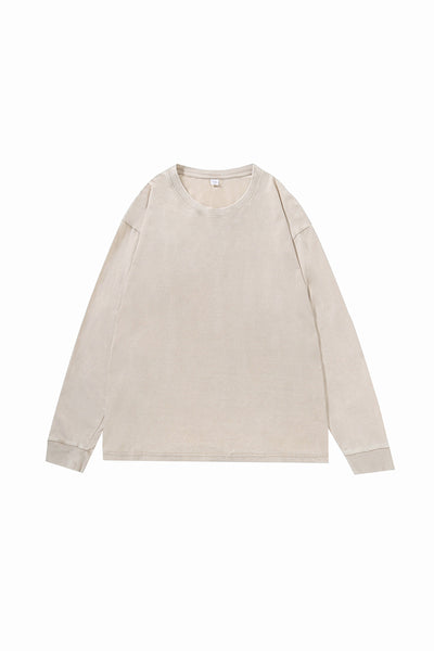 Men's Fall Winter Vintage Washed Oversized Long-Sleeve Tee