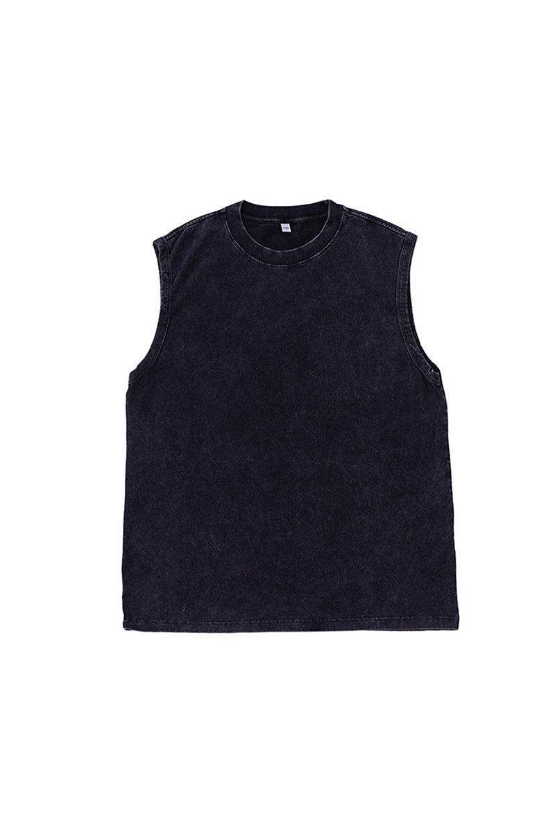 Men's Summer Vintage Washed Raw-Edge Sleeveless Tank Top