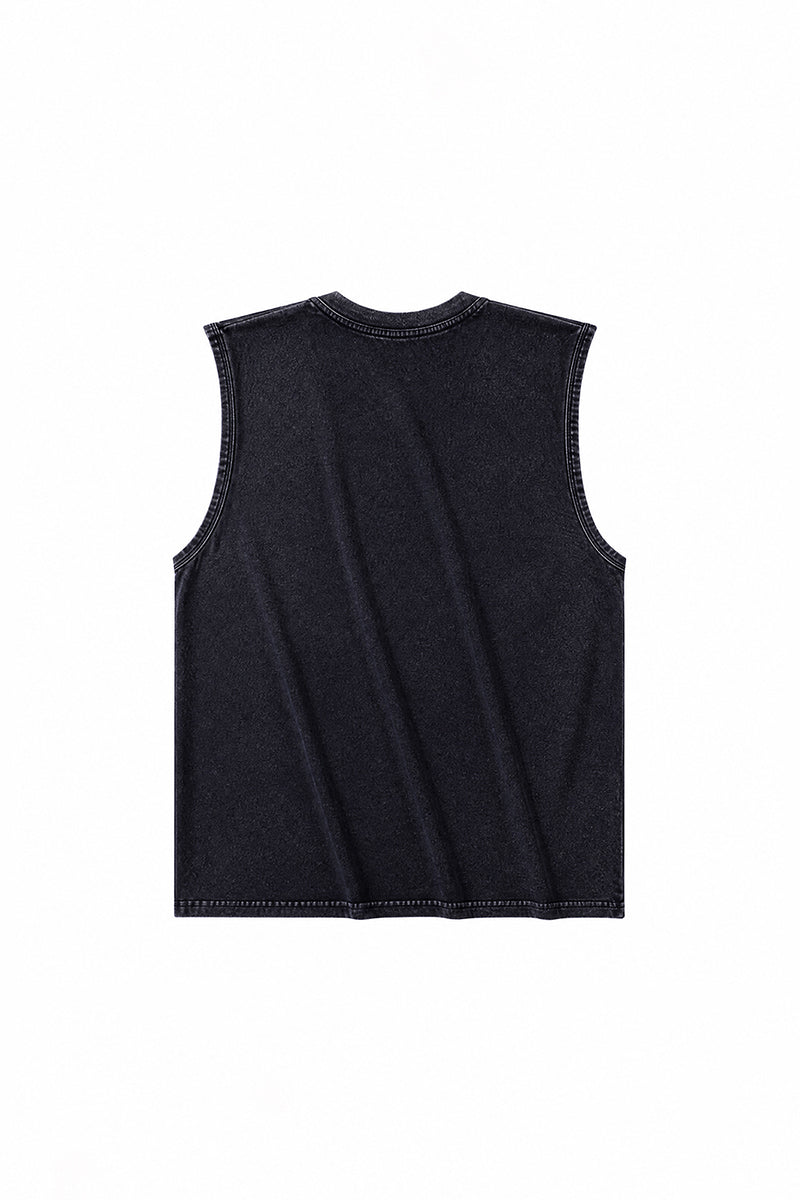 Men's Summer Vintage Washed Raw-Edge Sleeveless Tank Top