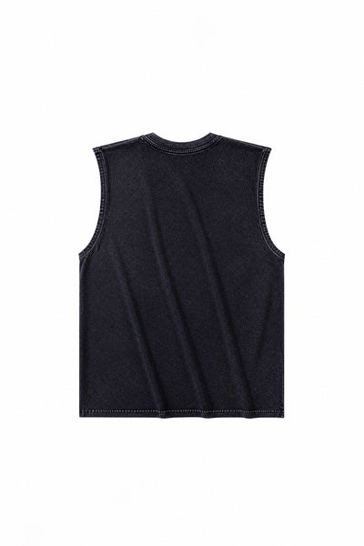 Men's Summer Vintage Washed Raw-Edge Sleeveless Tank Top