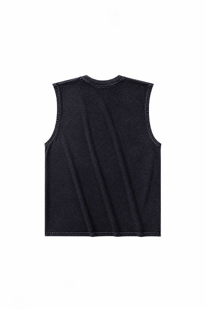 Men's Summer Vintage Washed Raw-Edge Sleeveless Tank Top
