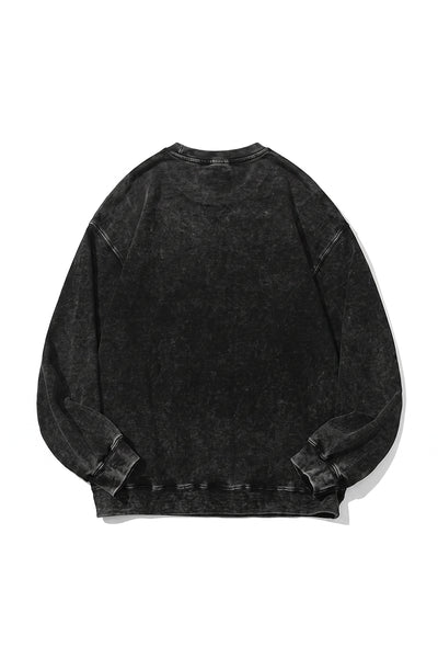 Unisex Fall Clothing Washed Raglan Crew Neck Sweatshirt