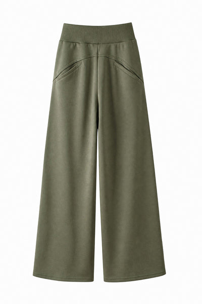 Women's Spring High-Waist Draped Wide-Leg Sweatpants
