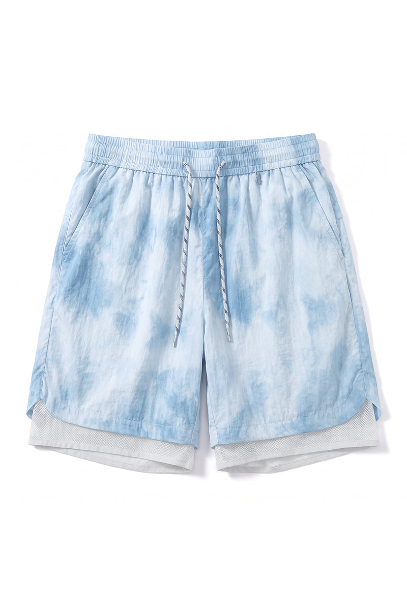 Men's Summer Tie-Dye 2-in-1 Quick-Dry Athletic Shorts