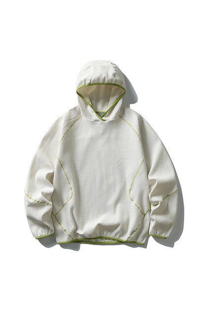 Unisex Fall Waffle Outdoor Pullover Hoodie