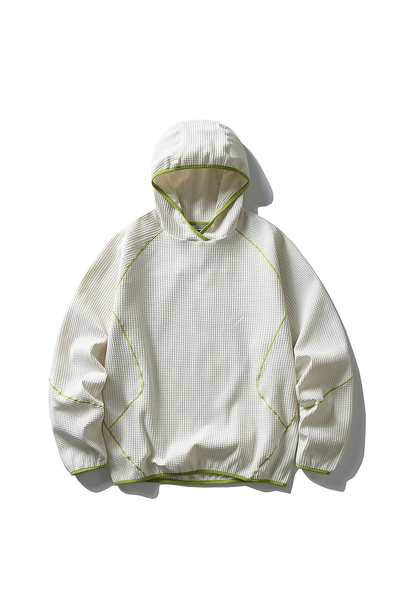 Men Fall Waffle Outdoor Pullover Hoodie