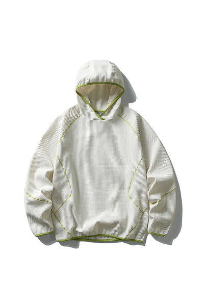 Men Fall Waffle Outdoor Pullover Hoodie