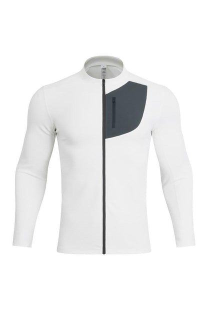 Men's Spring Textured Stretch Full-Zip Hiking Jacket