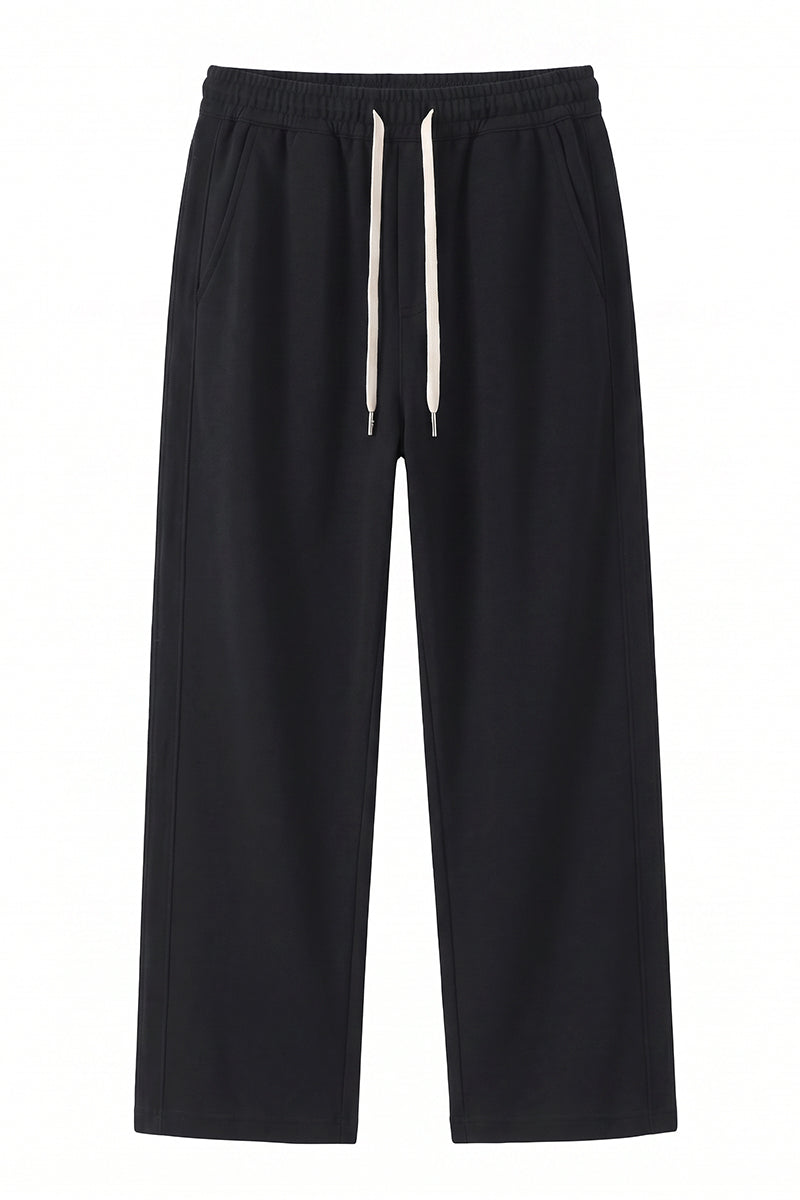 Men's Spring Heather-Grey Straight-Leg Cotton Sweatpants