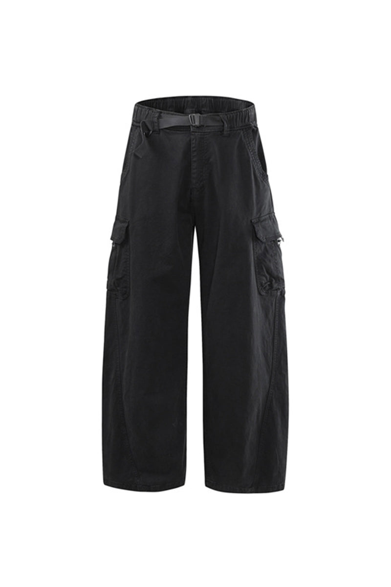 Men's Spring Multi-Pocket Wide-Leg Cotton Cargo Pants